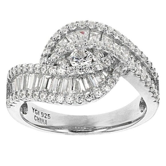 Cubic Zirconia Ring Rhodium Over Sterling Silver - Bella Luce - Size 6 - Picture 1 of 5